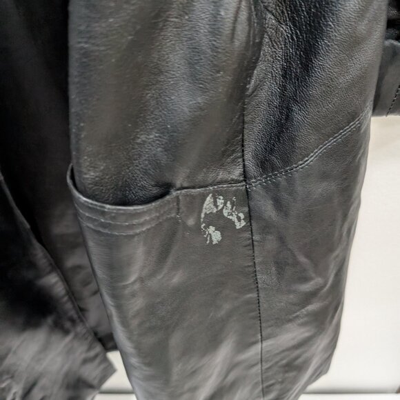 Excelled Women's Black Leather Coat - Picture 6 of 6